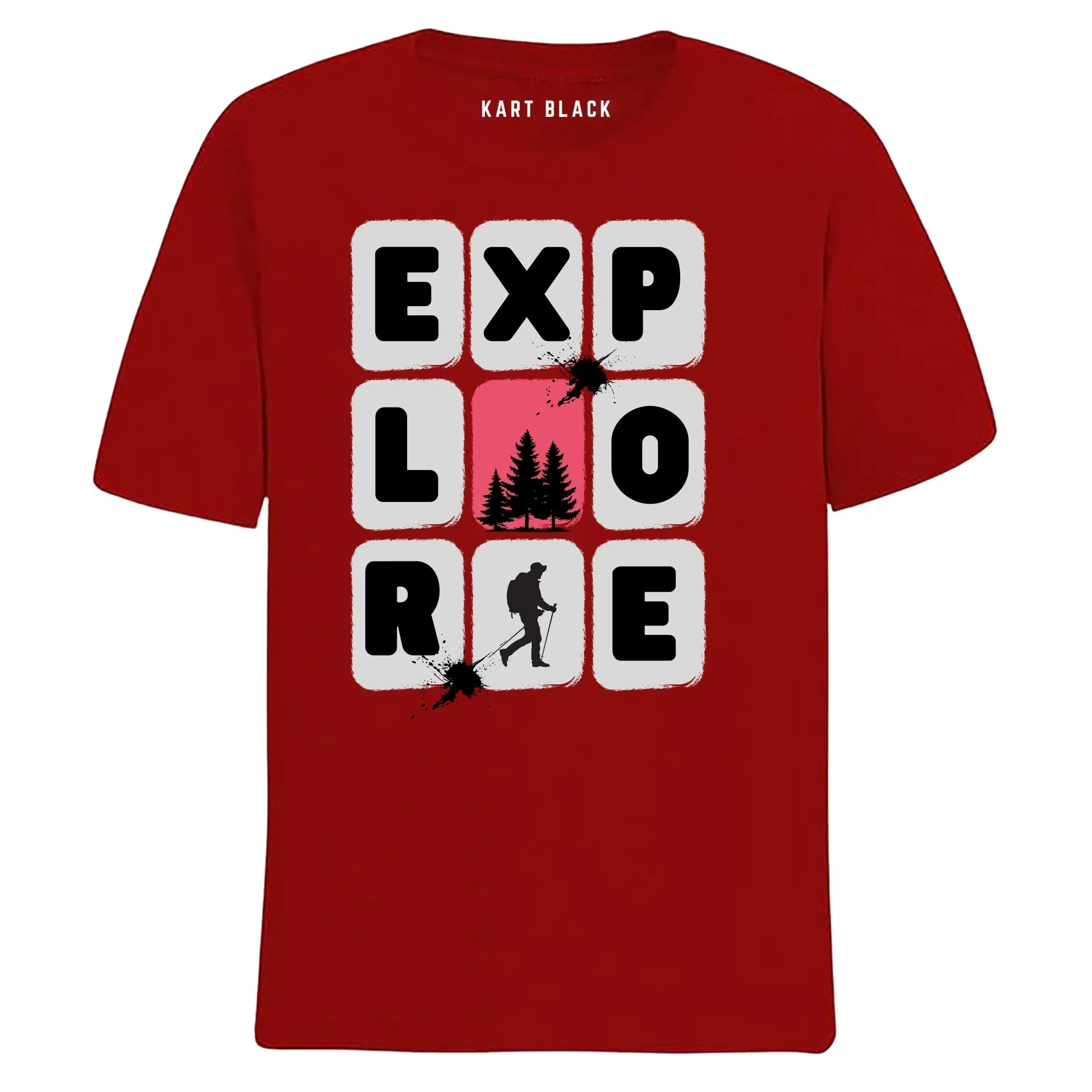 KART BLACK Men's Plus Size Tshirts | Regular Fit Round Neck Cotton Tshirts |MRN_BOXEXPLORE_3XL