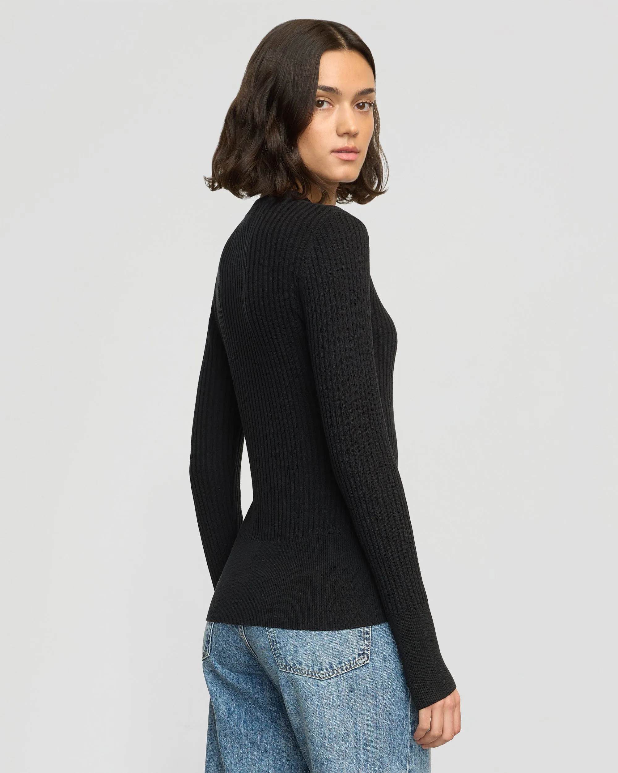 Kayla Ribbed Two-Way Zip Sweater