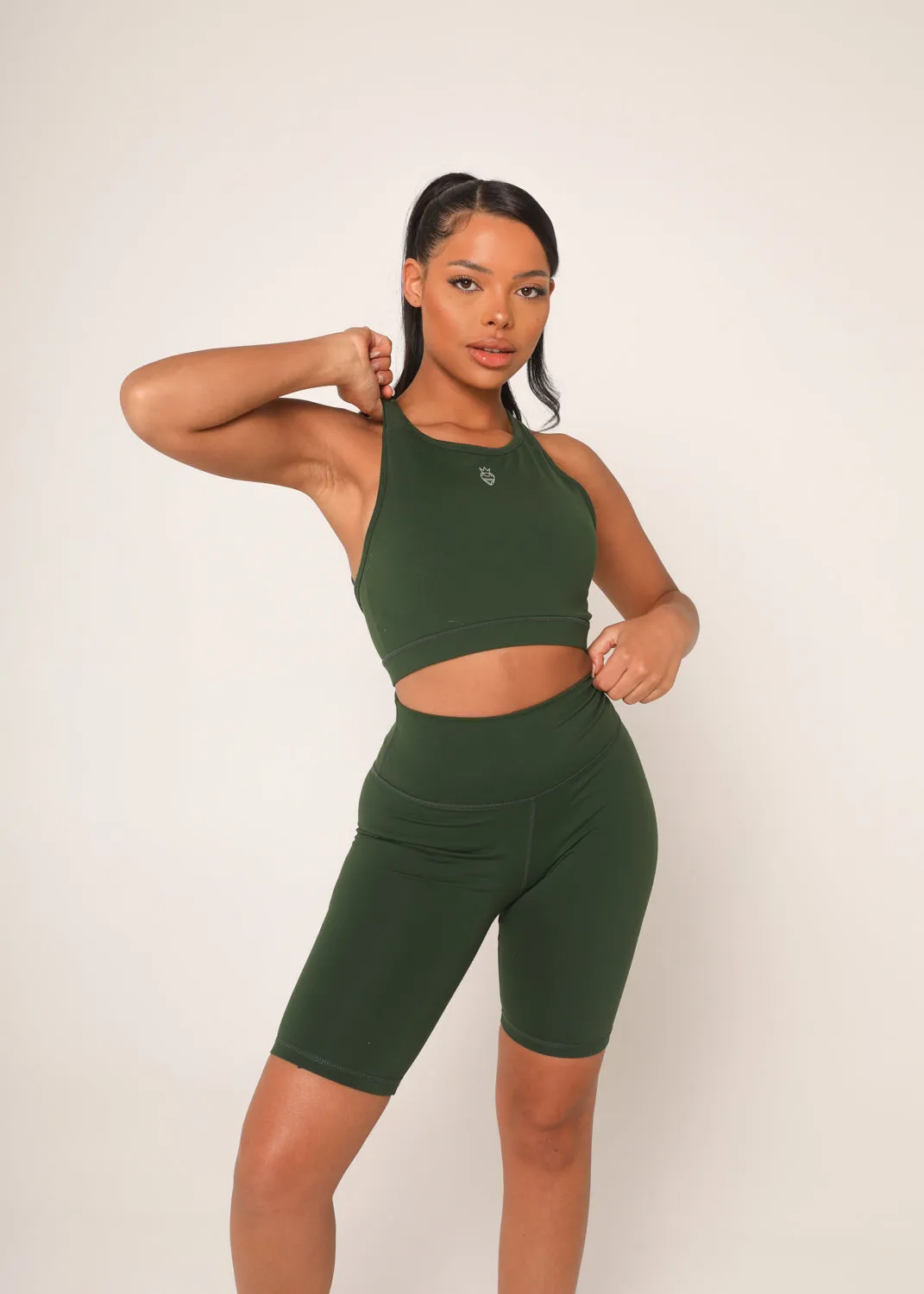 Khaki Green Cycling Shorts