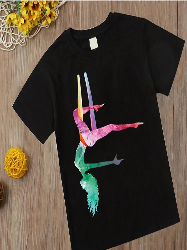 Kids' Watercolor Gymnastics Girl T-Shirt