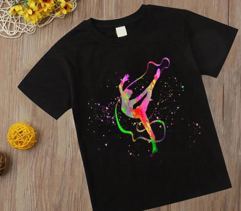Kids' Watercolor Gymnastics Girl T-Shirt