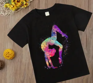 Kids' Watercolor Gymnastics Girl T-Shirt