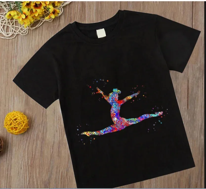Kids' Watercolor Gymnastics Girl T-Shirt