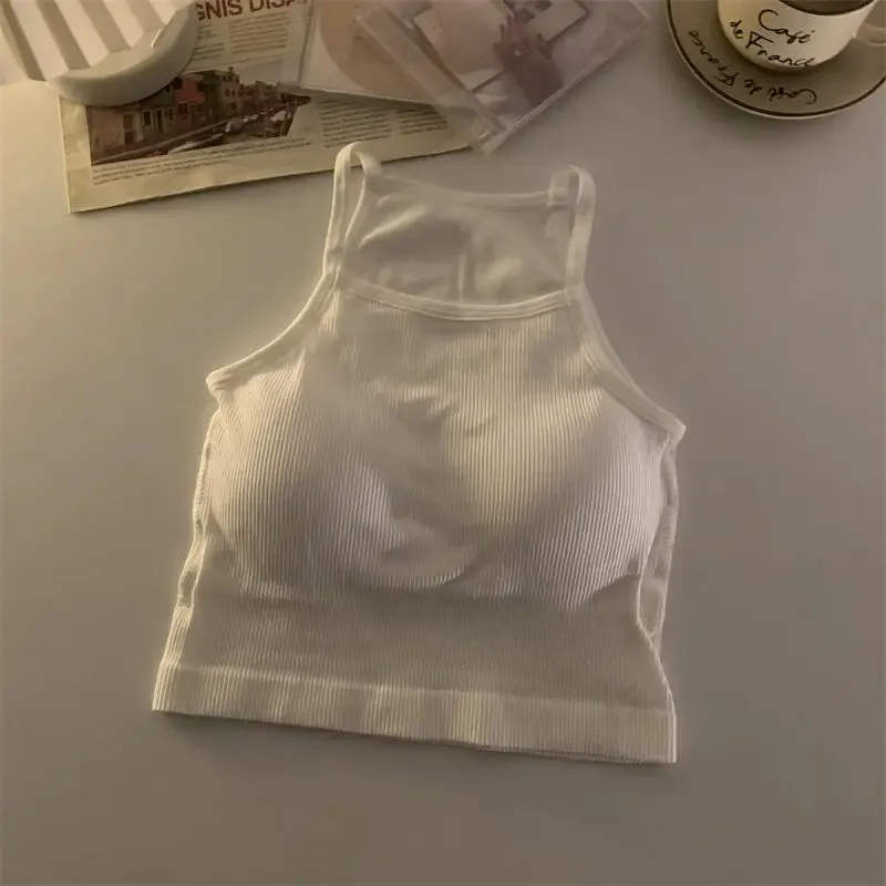 Korean Version Women Tank Tops with Chest Pad