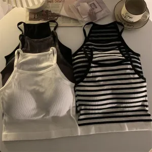 Korean Version Women Tank Tops with Chest Pad