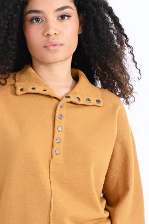 Ladies High Neck Buttoned Sweater