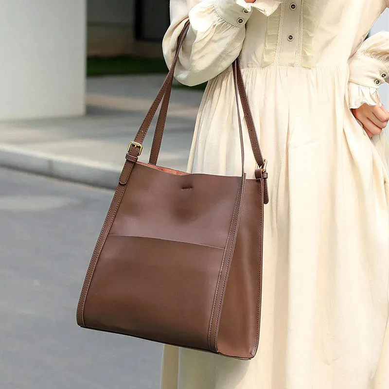 Lady Casual Split Leather Luxury Handbag And Shoulder For Women Bags Brand Designer Magnetic Buckle Teenage Girl Commute Tote