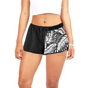 Leaves 1 B & W Drawstring Shorts up to 2 XL
