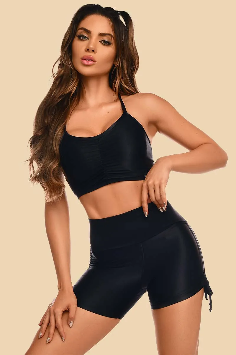 Let's Gym Glossy Tie Shorts