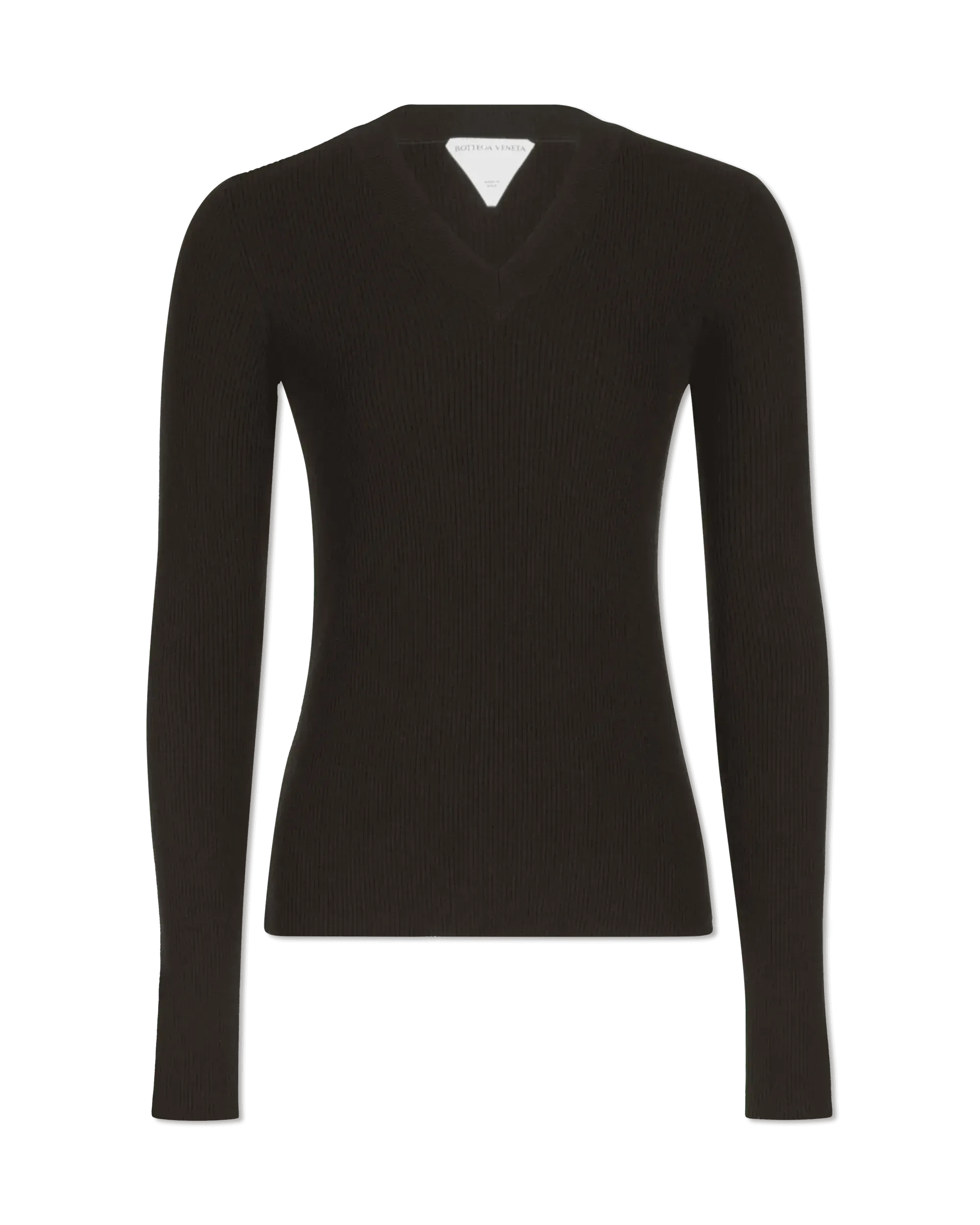 Lightweight Wool Ribbed V-Neck Sweater