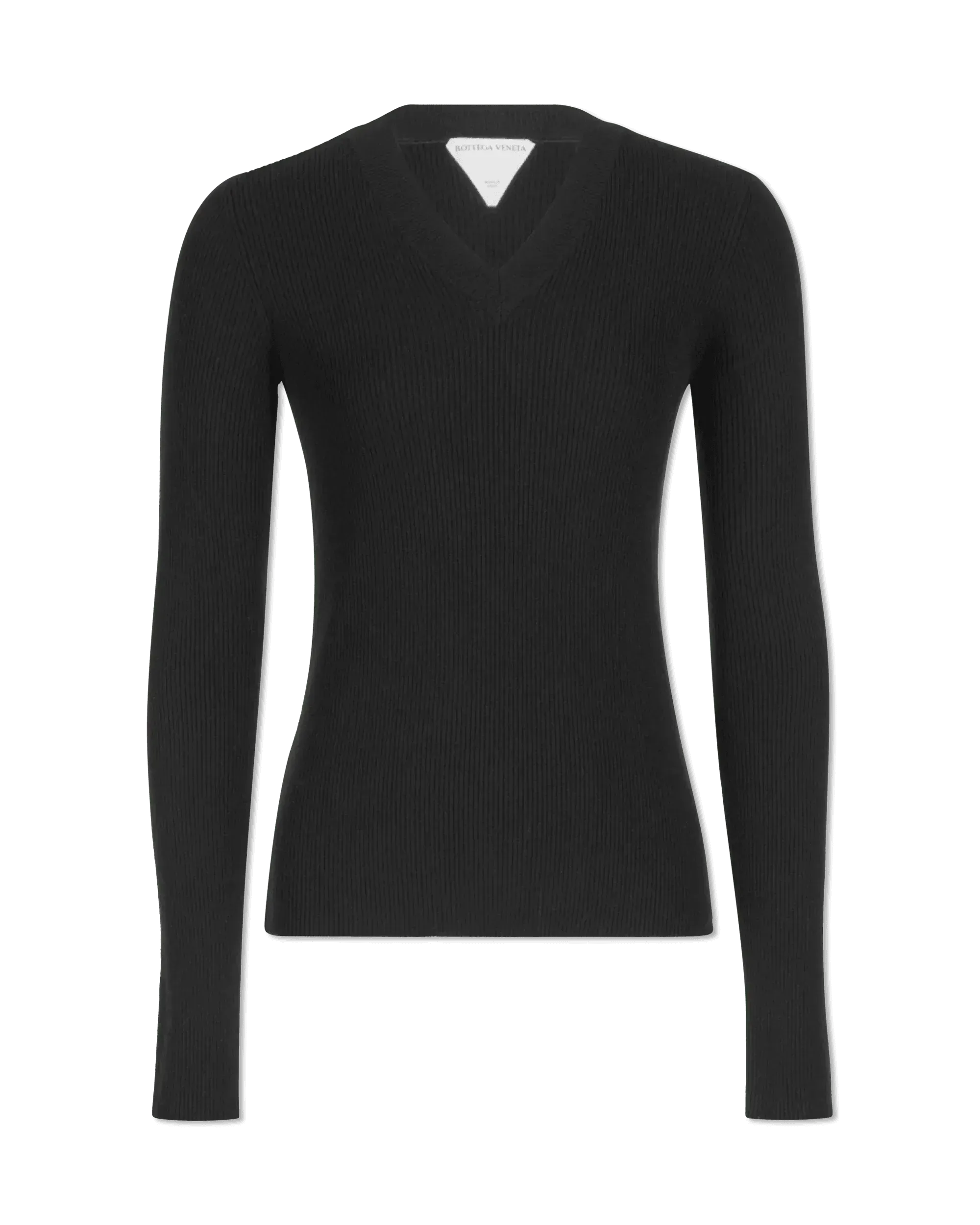 Lightweight Wool Ribbed V-Neck Sweater