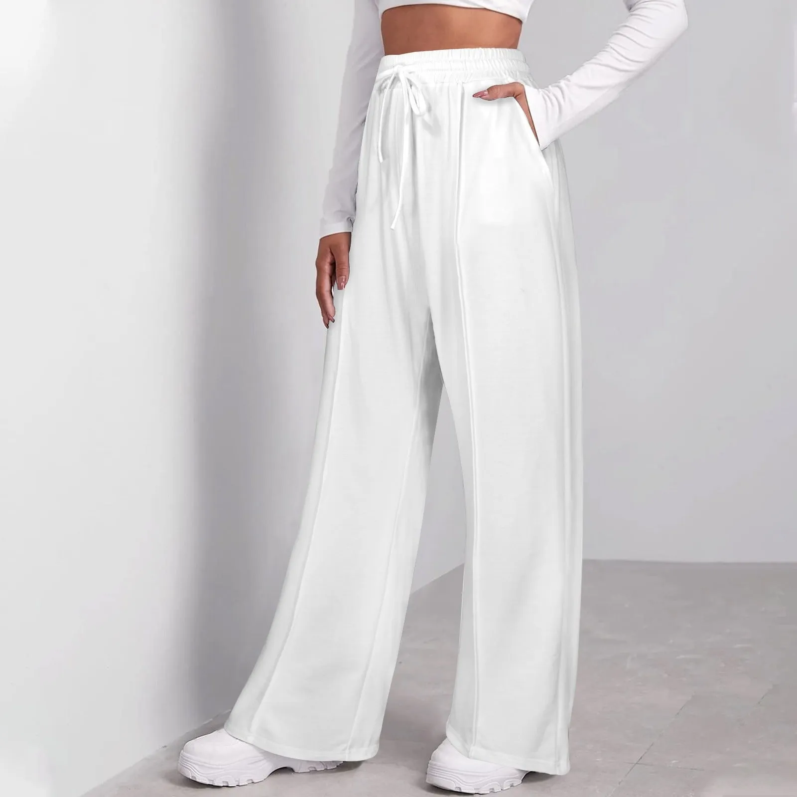 Loose leg elastic waist pants
