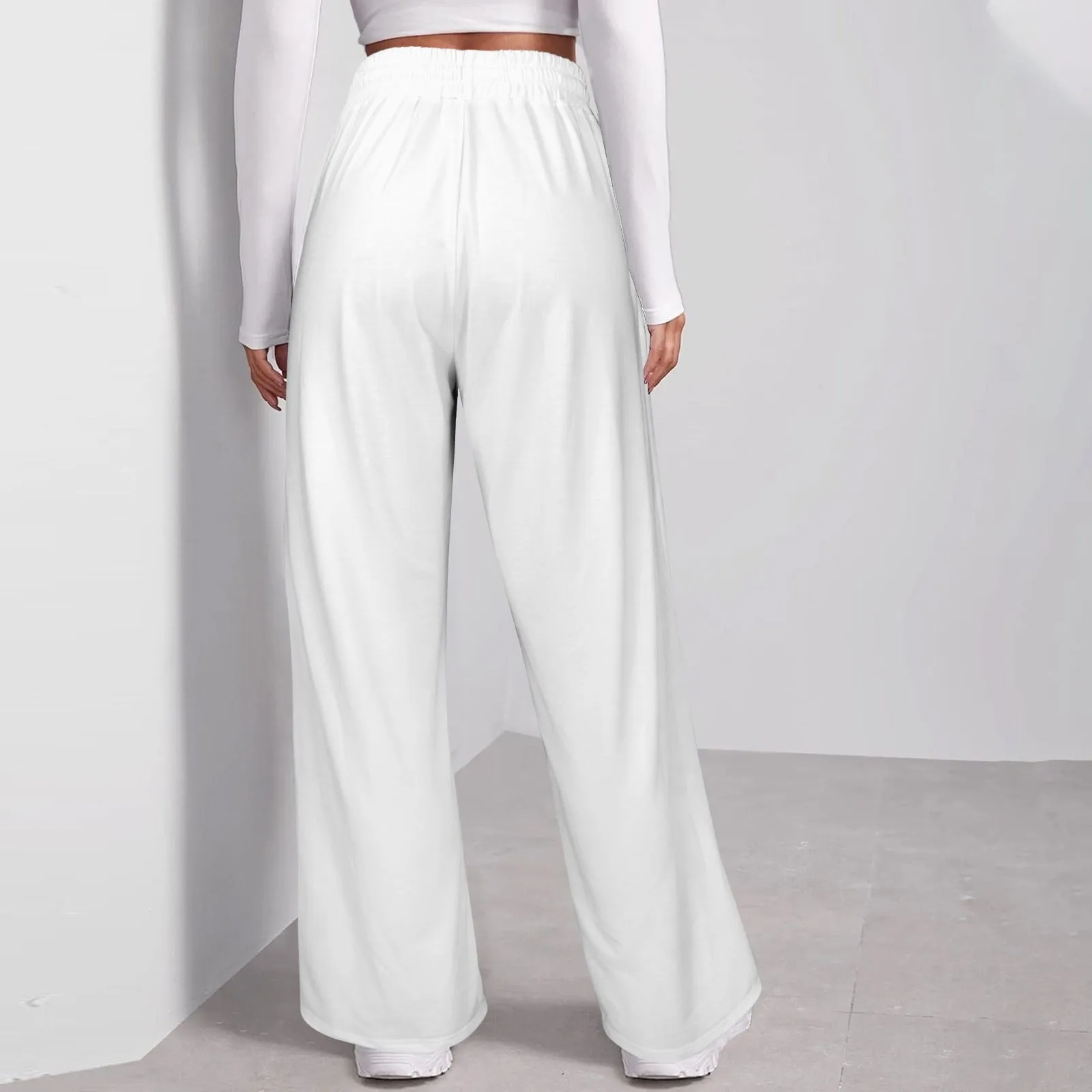 Loose leg elastic waist pants