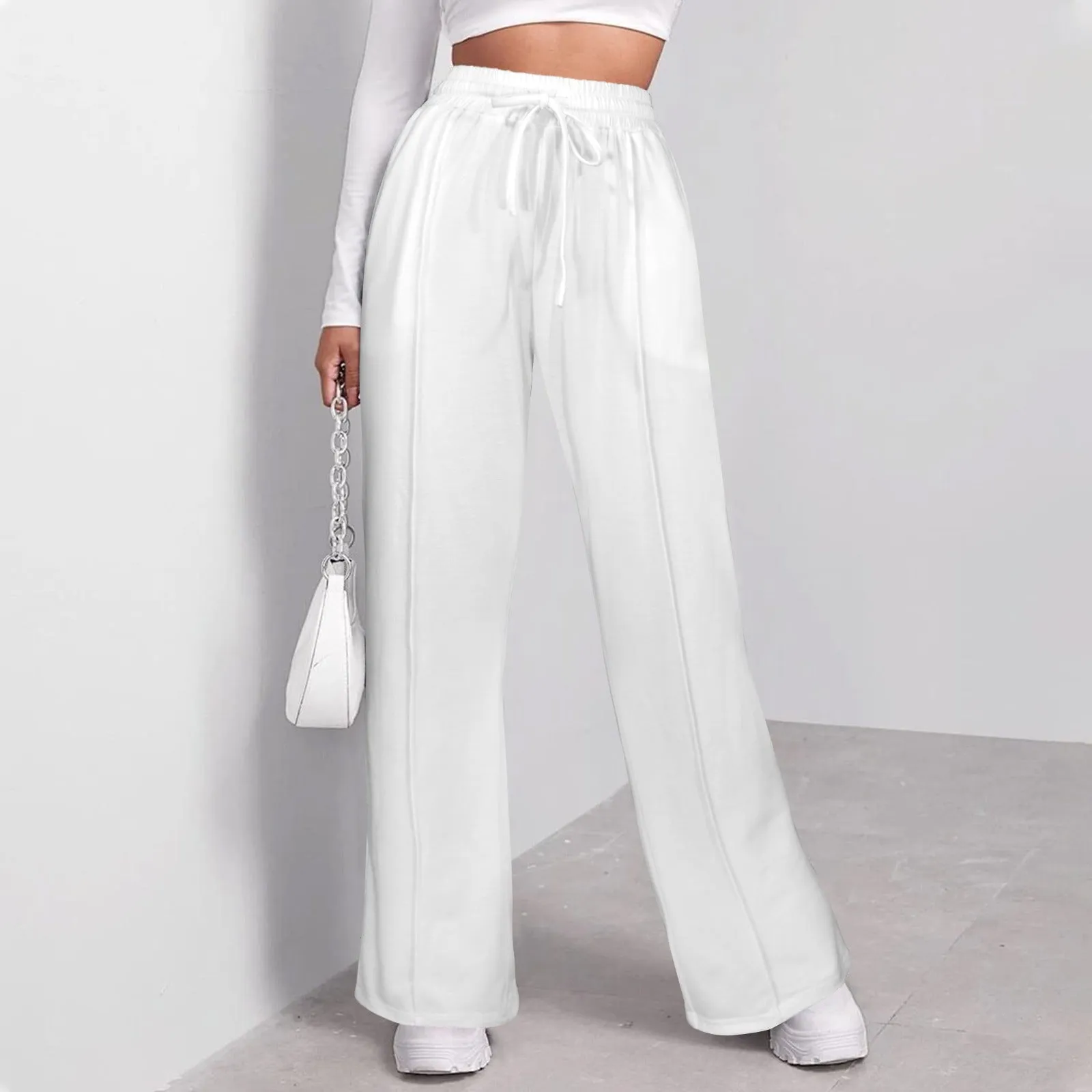 Loose leg elastic waist pants