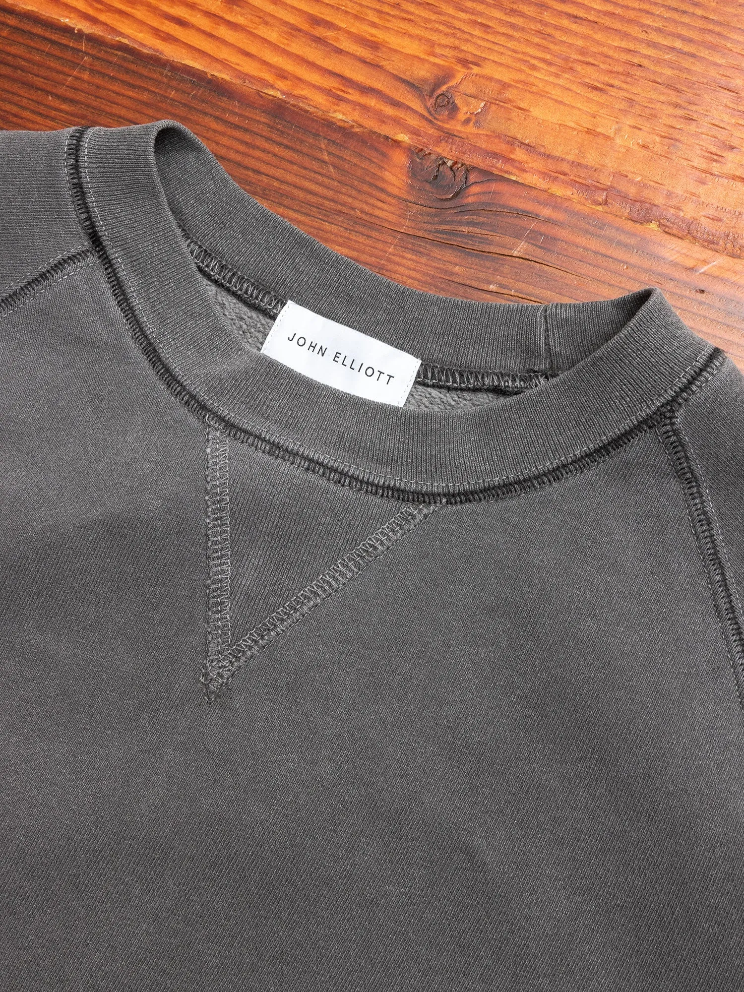 Loose Stitch Crewneck Sweater in Washed Black