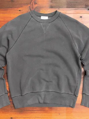 Loose Stitch Crewneck Sweater in Washed Black