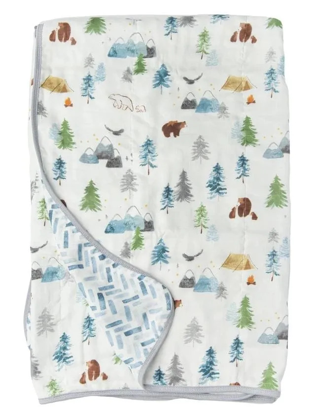 Loulou Lollipop Luxe Muslin Quilt Blanket - Adventure Begins