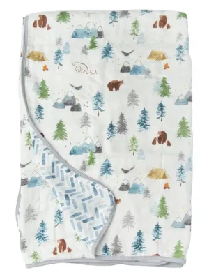 Loulou Lollipop Luxe Muslin Quilt Blanket - Adventure Begins