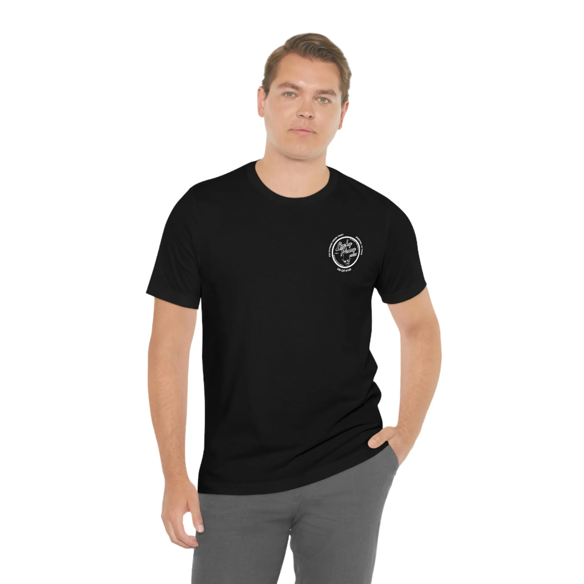 Lucky Penny Cycles Houston Skyline Reverse T-Shirt