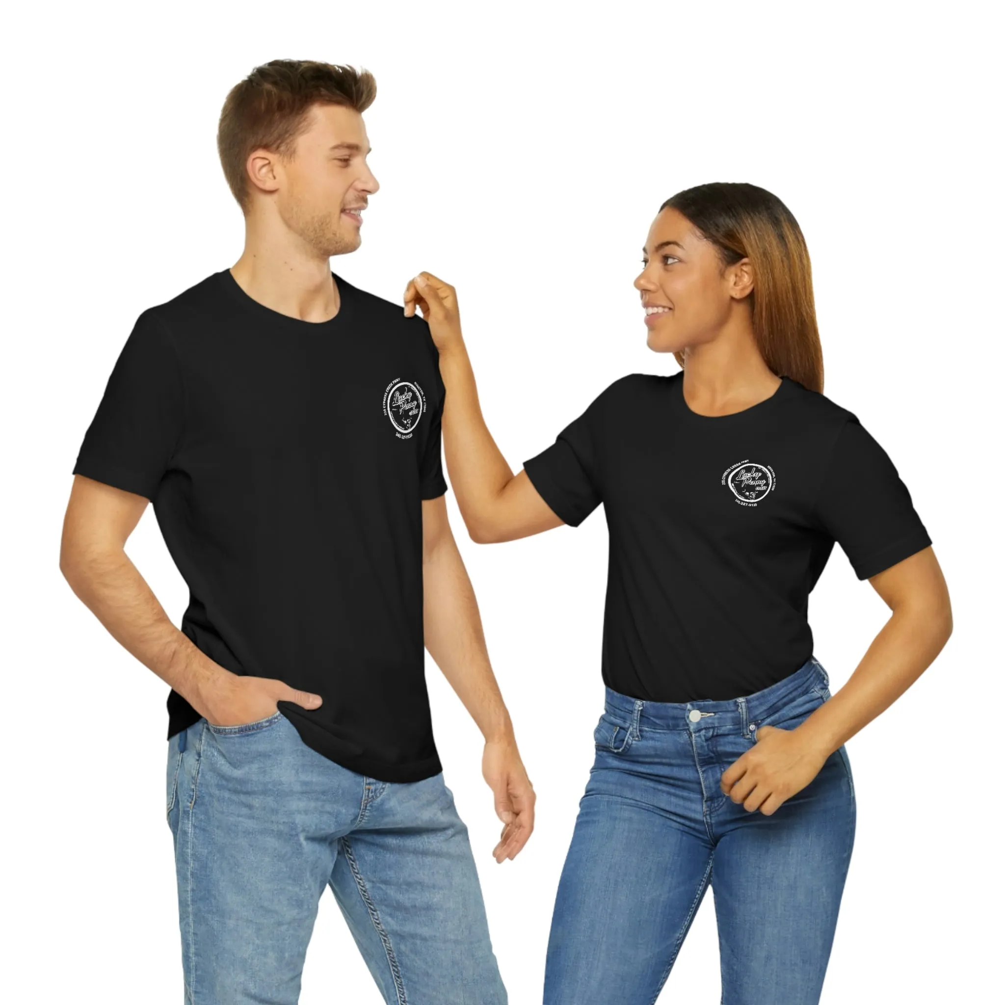 Lucky Penny Cycles Houston Skyline Reverse T-Shirt