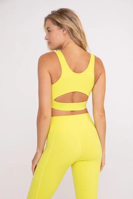 Lycra-Blend Cut-Out Back Essential Sports Bra by Mono B - Final Sale