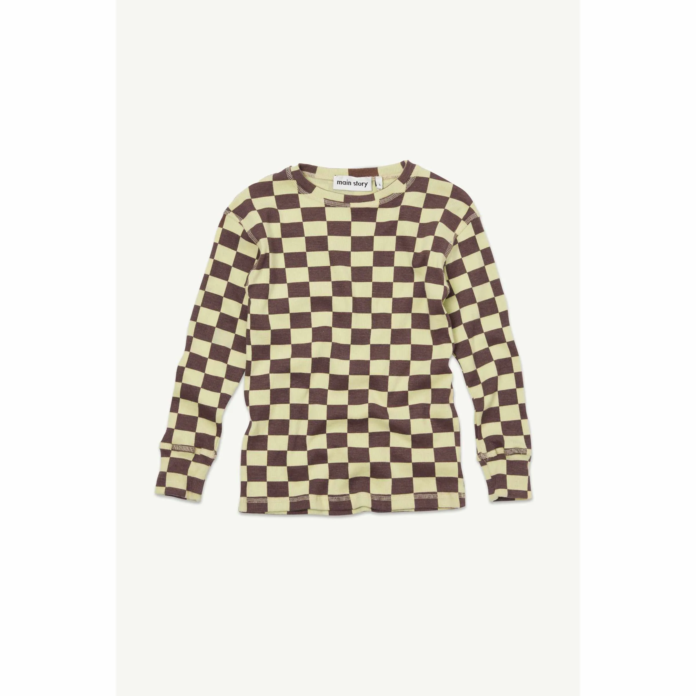 Main Story - Lemongrass Check jersey rib top