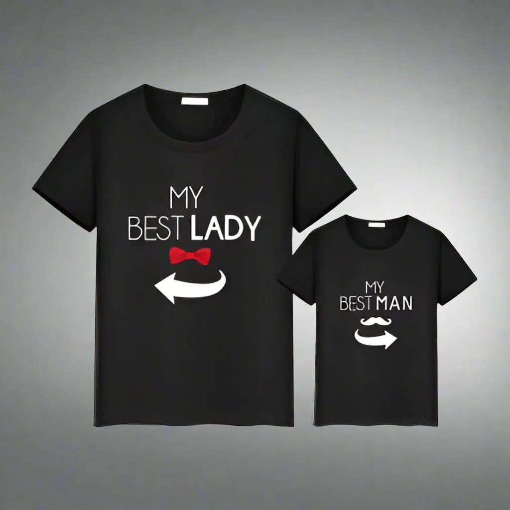 Matching Daddy & Baby "My Best Lady" and "My Best Man" T-Shirt Set – Father and Baby Outfit
