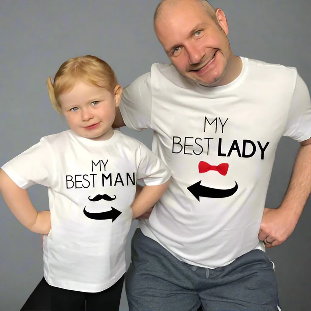 Matching Daddy & Baby "My Best Lady" and "My Best Man" T-Shirt Set – Father and Baby Outfit