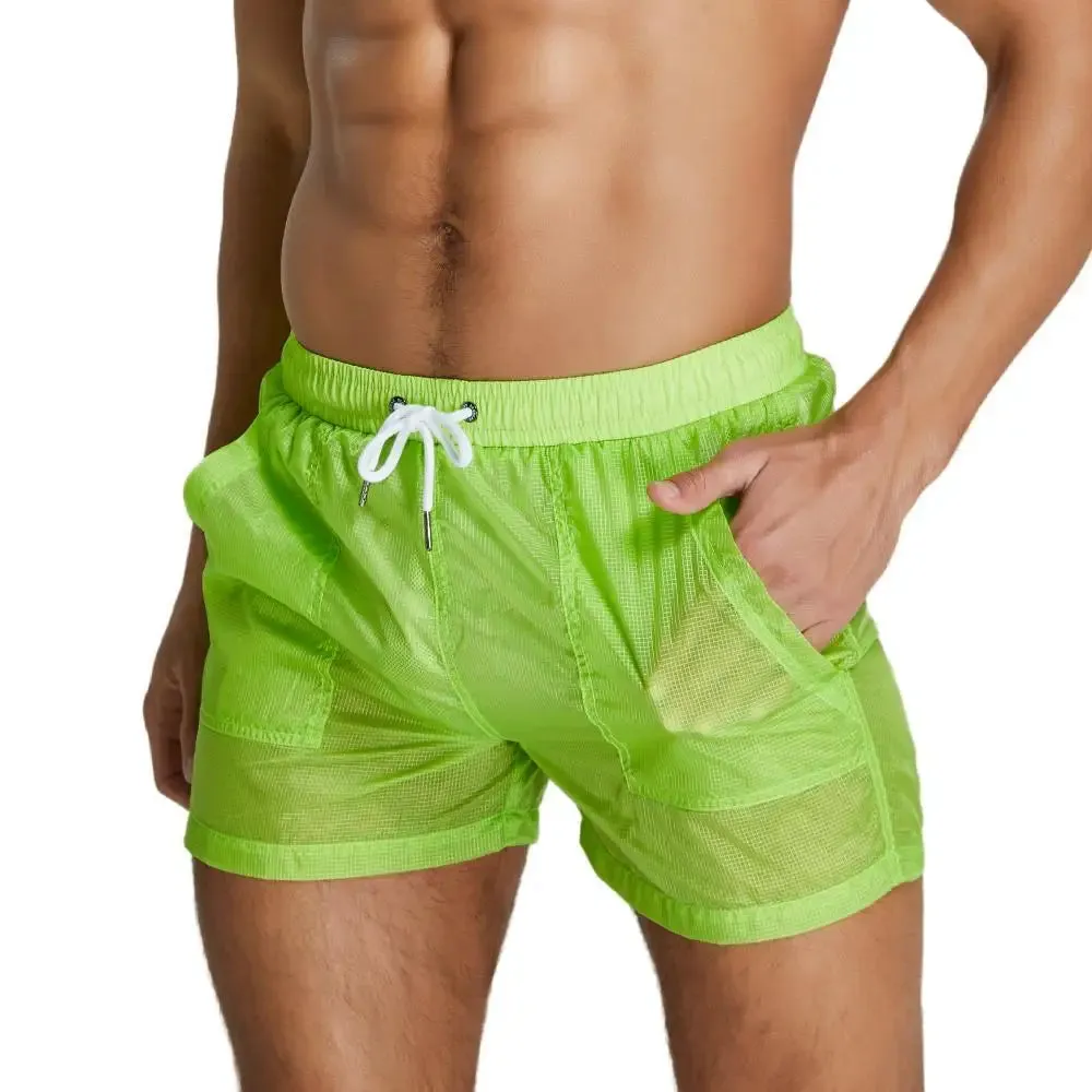 Men Clothing Shorts Mesh Lined Casual Shorts Summer Thin And Light Quick Dry Gym Shorts Sexy Beach Surf Men Bottoms