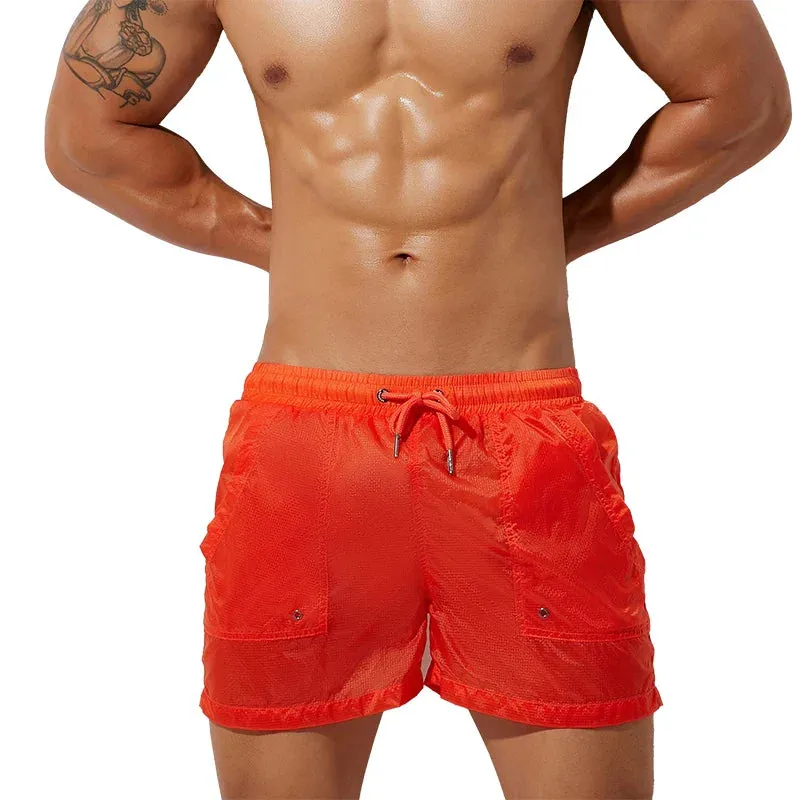 Men Clothing Shorts Mesh Lined Casual Shorts Summer Thin And Light Quick Dry Gym Shorts Sexy Beach Surf Men Bottoms