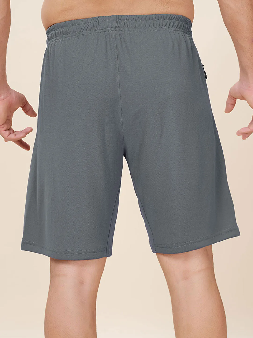 Men Plus Size Solid Slim Fit Active Shorts with TECHNO DRY