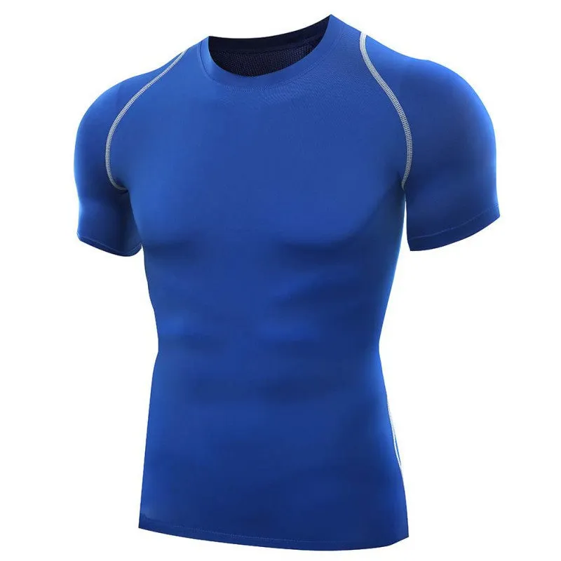 Men T Shirts O-Neck Compression T Shirts Tops Tights Fitness Base Layer Tops Short Sleeve S-XXL