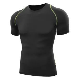 Men T Shirts O-Neck Compression T Shirts Tops Tights Fitness Base Layer Tops Short Sleeve S-XXL