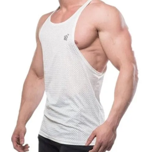 Mens Breathable Mesh Gyms Tank Tops