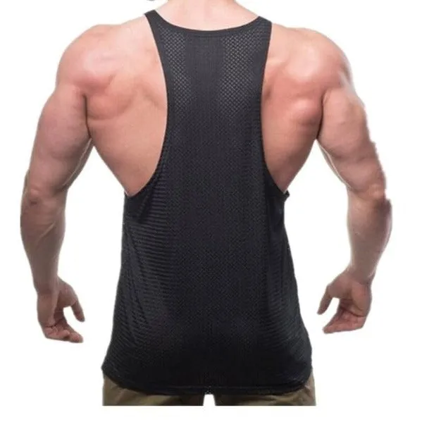 Mens Breathable Mesh Gyms Tank Tops
