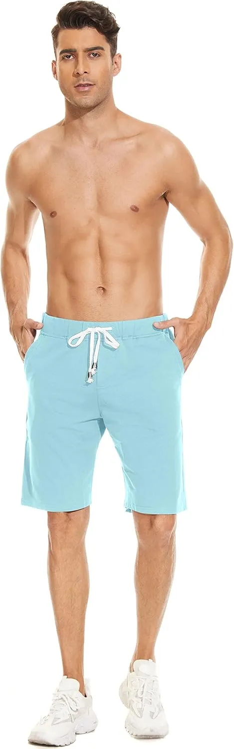 Men's Casual Elastic Jogger Shorts - Gym Active Shorts with Pockets for Comfort & Style