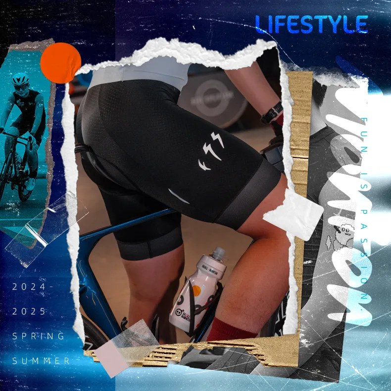 MENS CYCLING BIB SHORTS LIFESTYLE RIBON BLACK