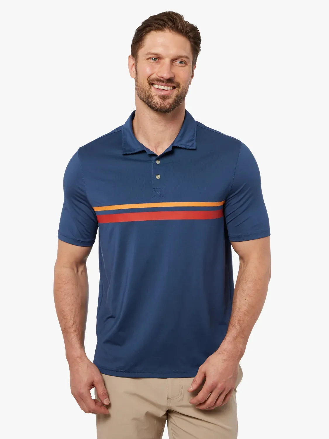 Midway Polo | Red Comp Stripe