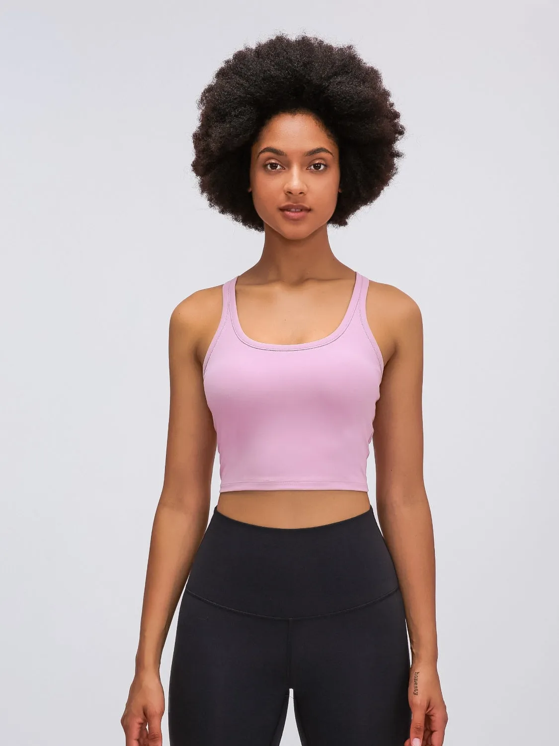 Millennia Scoop Neck Active Tank with Detachable Chest Pads