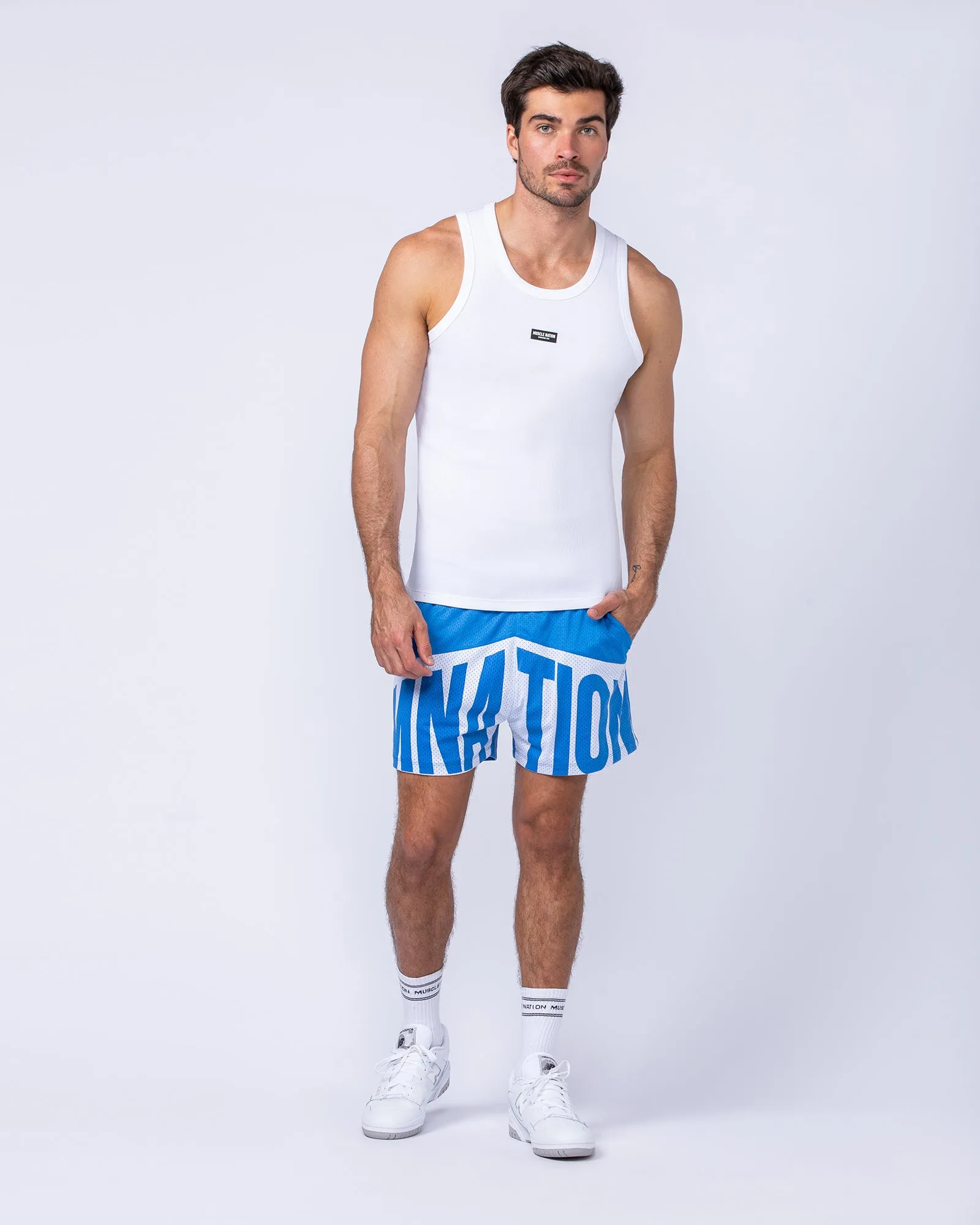 MNation Lay Up 3.5" Shorts - Azure Blue