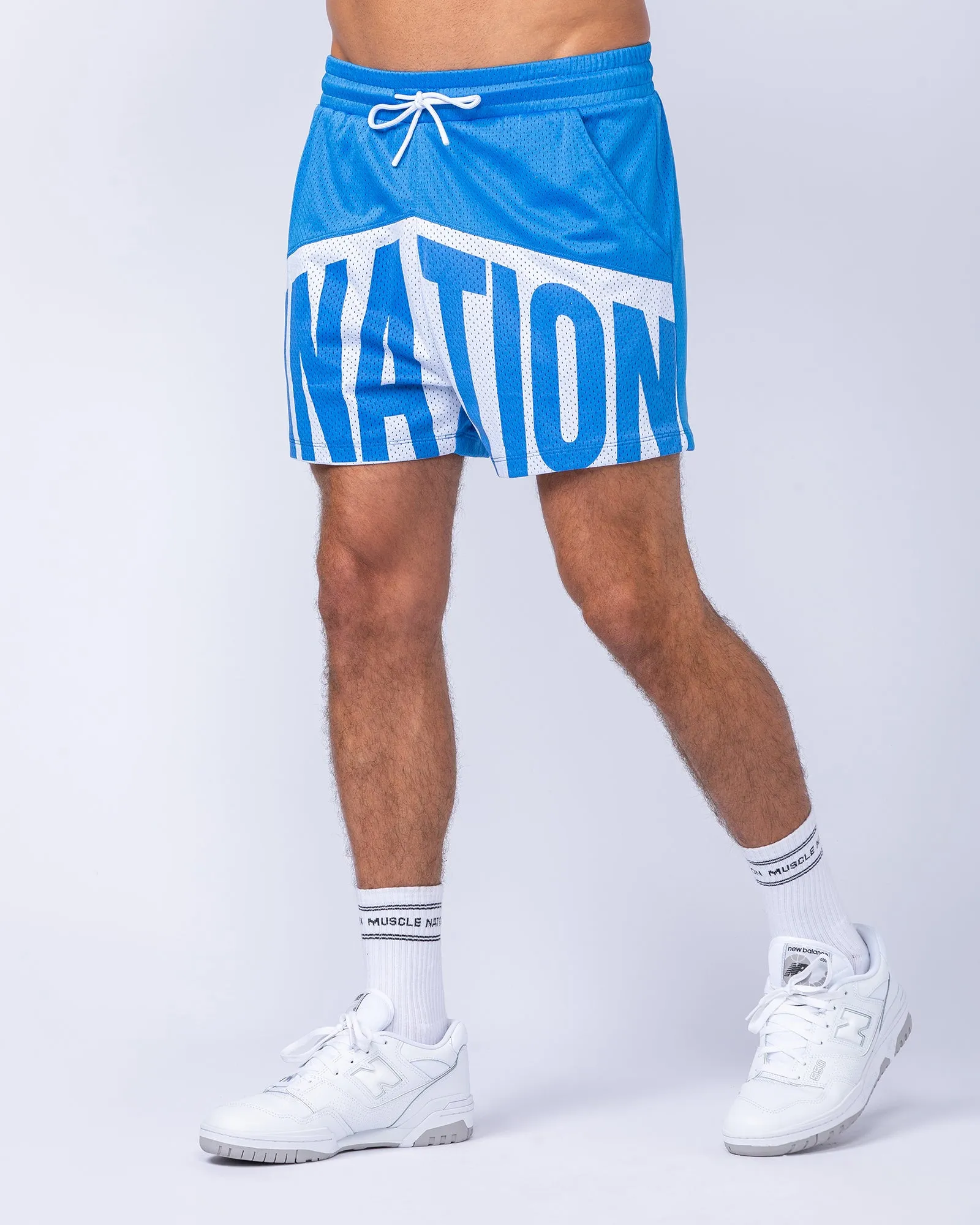 MNation Lay Up 3.5" Shorts - Azure Blue