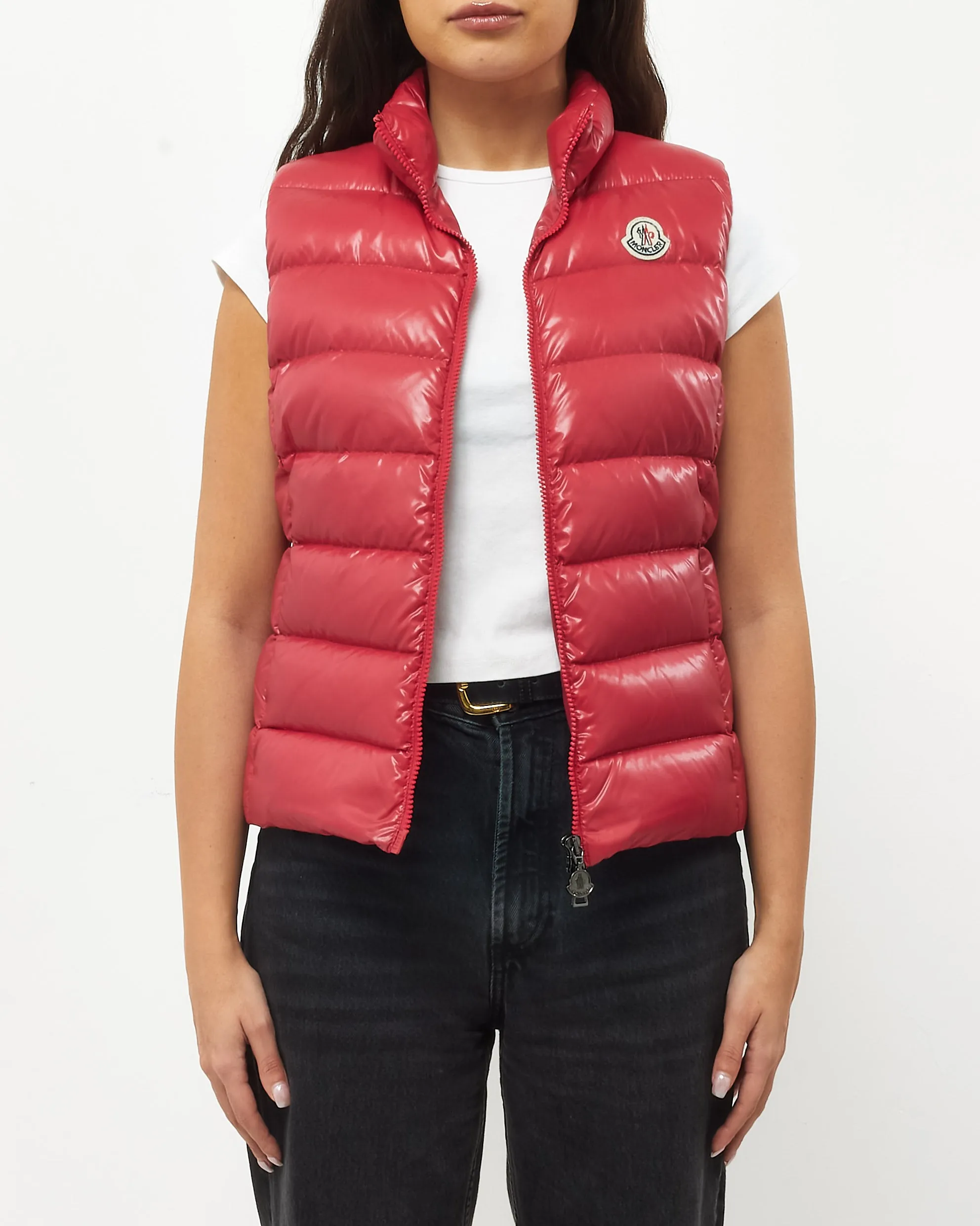 Moncler Red Ghany Down Puffer Vest - 1