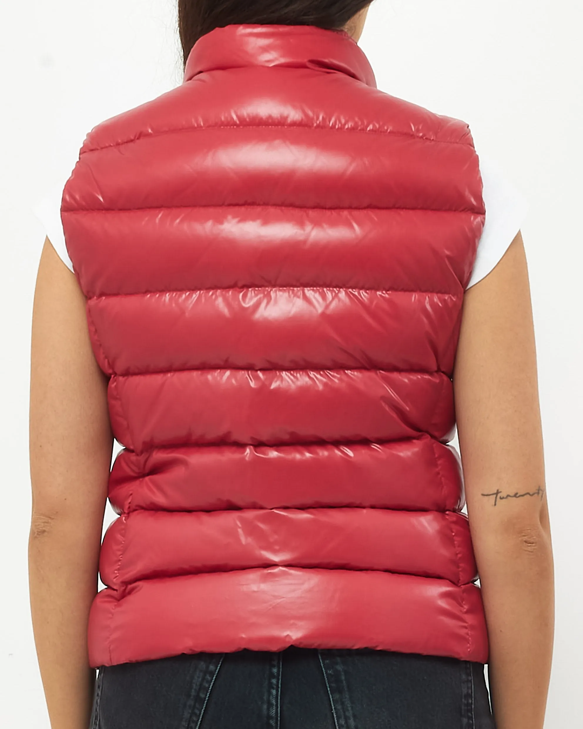 Moncler Red Ghany Down Puffer Vest - 1