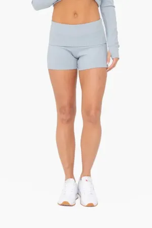 MONO B Ribbed Foldover Waist Shorts