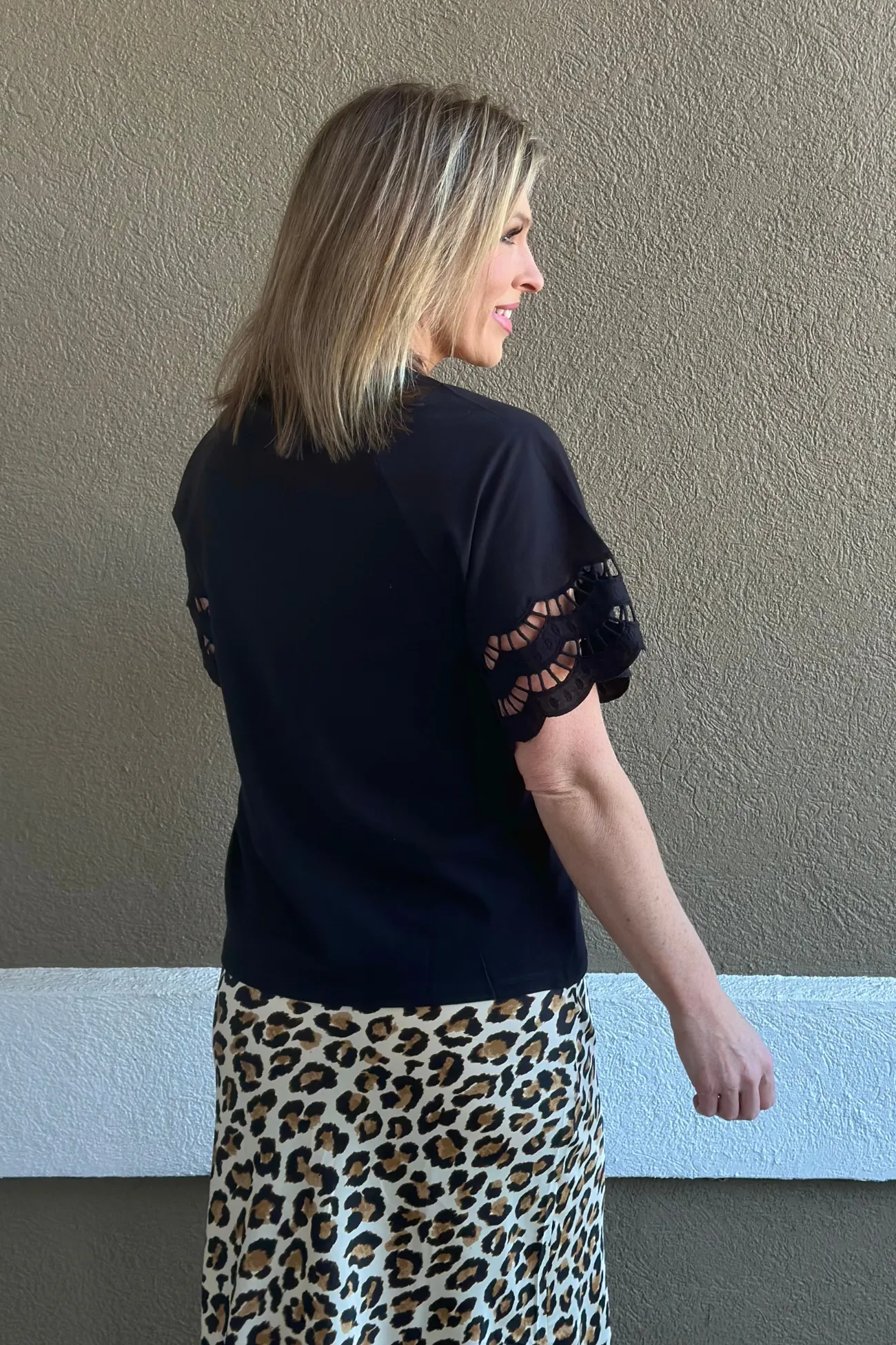 Mud Pie Levy Eyelet Black Top