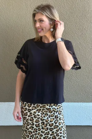 Mud Pie Levy Eyelet Black Top