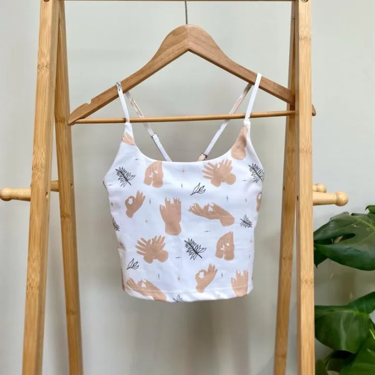 Mudra Meditation Hands Recycled Bra Top
