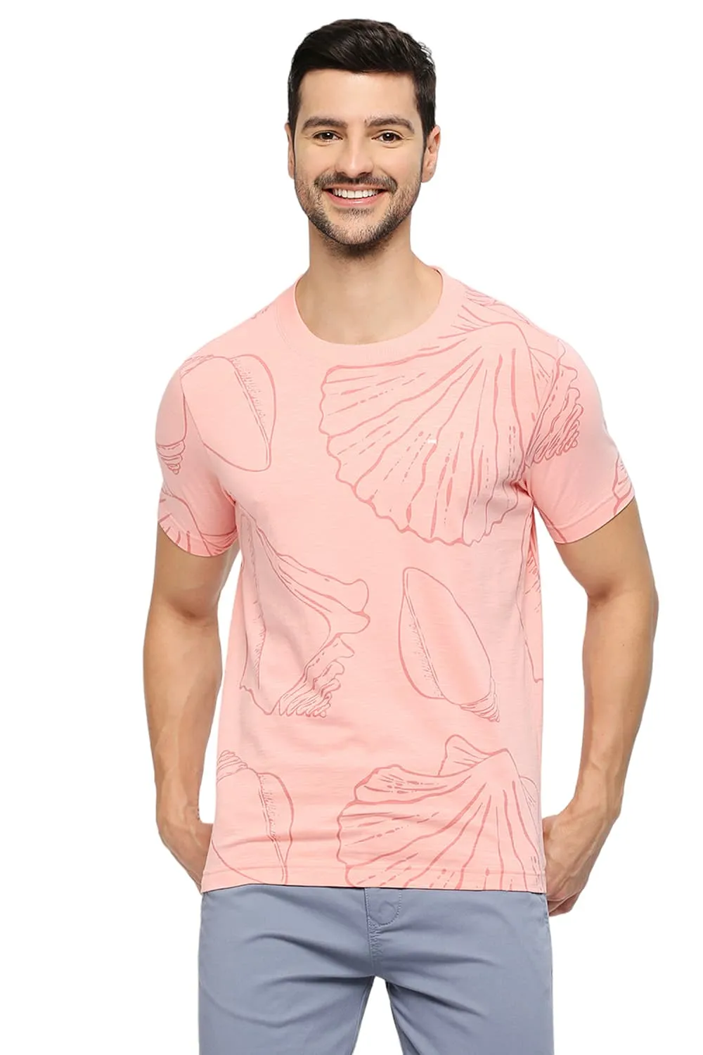 Muscle Fit Cotton Printed Crew T-shirts