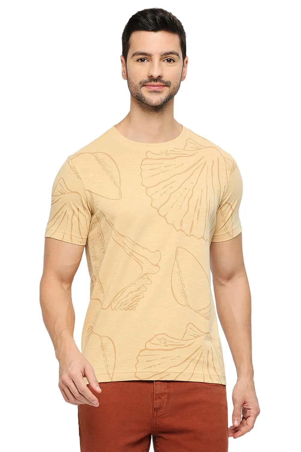 Muscle Fit Cotton Printed Crew T-shirts