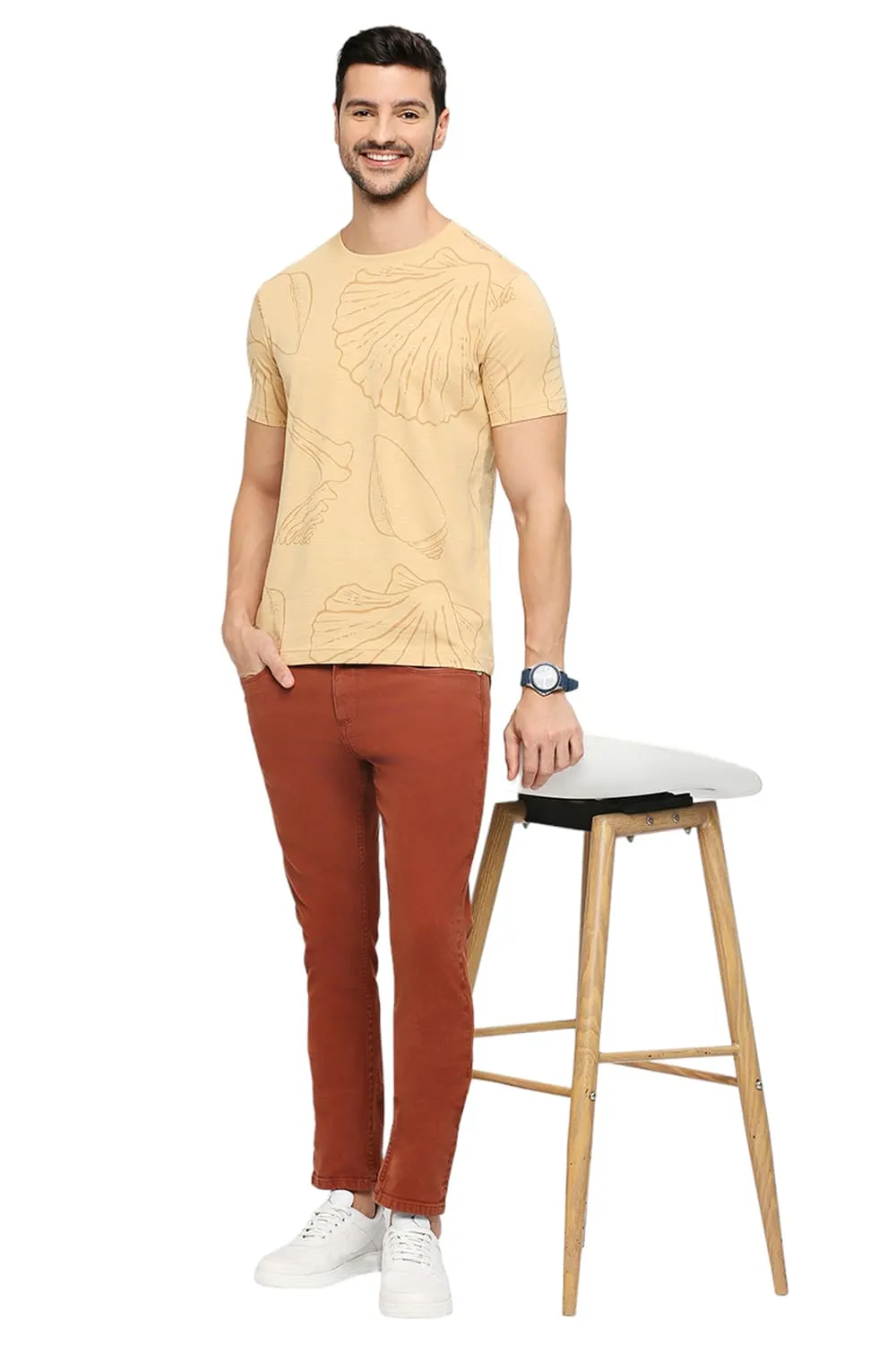 Muscle Fit Cotton Printed Crew T-shirts